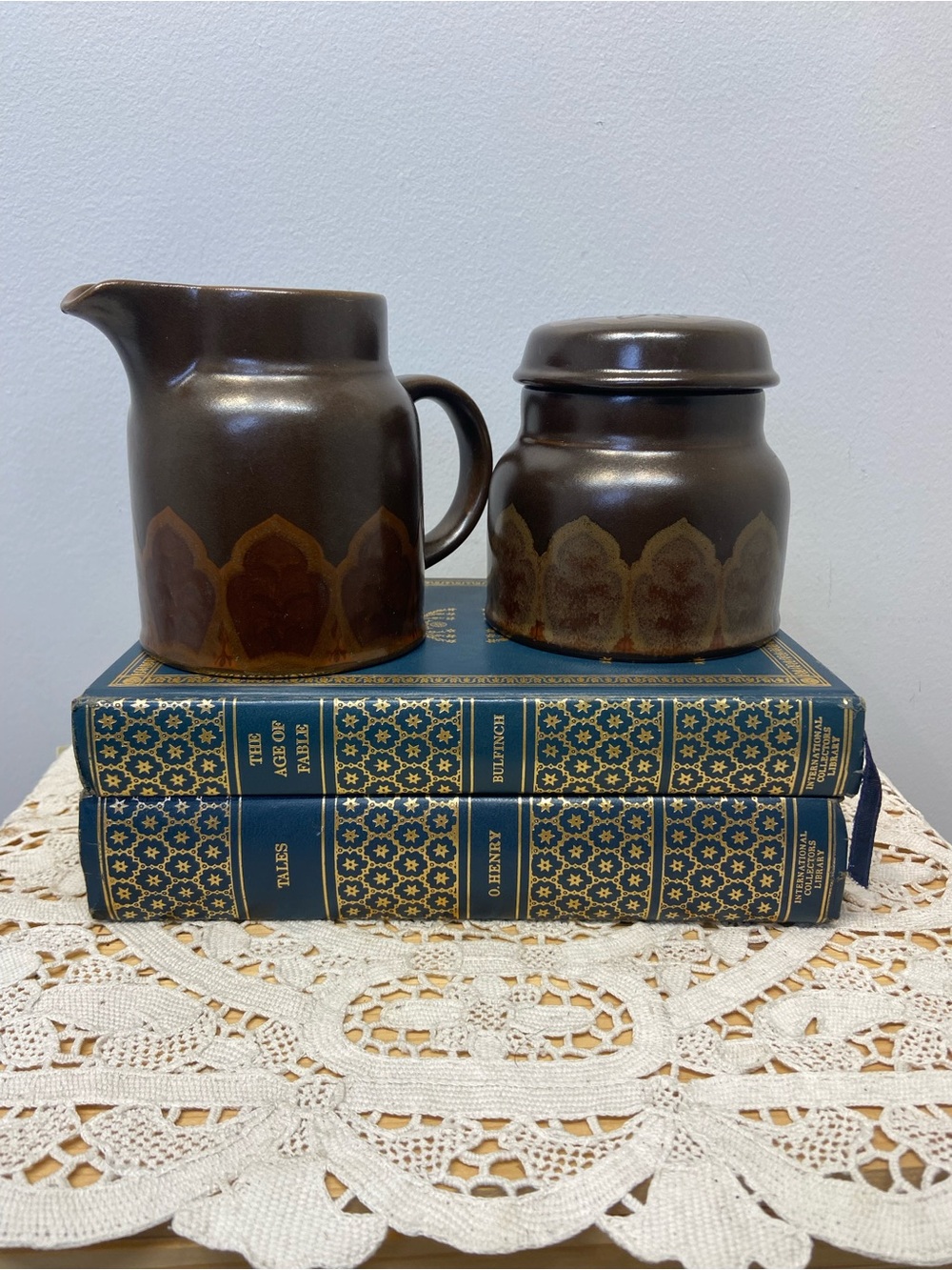 Royal Doulton Marbella Small Pitcher Creamer and Lidded Sugar Bowl AS IS
